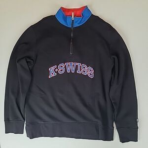 K-SWISS Fleece Mens Large Long Sleeve Black Size Large